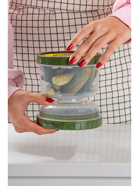 Porsima 02 1391 Kum Saati Süzgeçli Zeytinlik- Zeytin Turşu Saklama Kabı Şeffaf - S000154601-26865