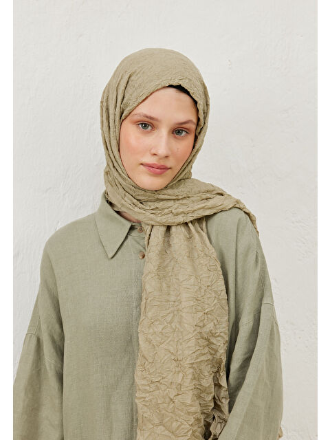 Fresh Scarfs Vual Crash Şal Uçuk Yeşil