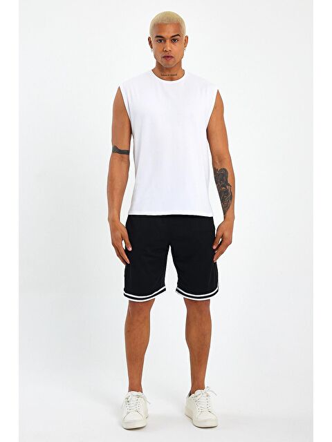 Süperlife Bisiklet Yaka Regular Fit Erkek Kolsuz Tişört spr23AT340 - S000118722-20063