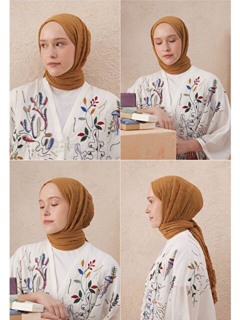 Fresh Scarfs Vual Crash Şal Sütlü Kahve