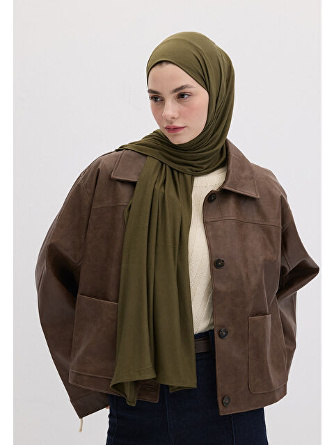 Fresh Scarfs Bambu Penye Şal Askeri Haki