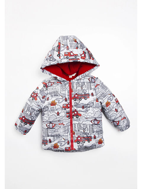 Myhanne İtfaiye Desenli Erkek Bebek Mont 22325 - S000446253-20063