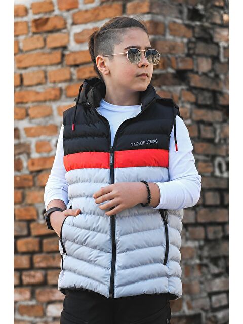 Pina Kids Erkek Çocuk Kapüşpnlu Üç Renk Şişme Yelek YLK.2001 - S000149808-20600