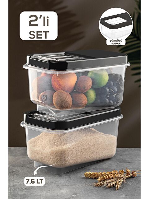 Meleni Home 2'li Set 7,5 lt Bakliyat Saklama Kabı - S000033071-29666