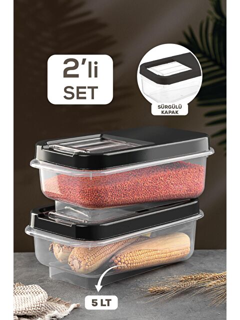 Meleni Home 2'li Set 5 lt Bakliyat Saklama Kabı - S000033076-29666