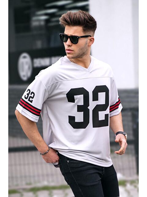 Madmext Boyalı Gri Baskılı Oversize Erkek Tişört - S000015928-22875