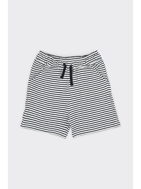Panço Erkek Çocuk Çizgili Lacivert Örme Şort - S000251728-21164