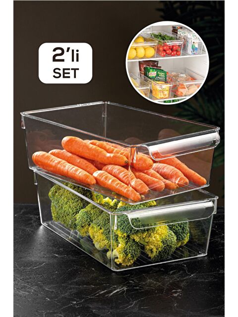 Meleni Home 2'li Buzdolabı Düzenleyici - Şeffaf Organizer - S000032789-26865