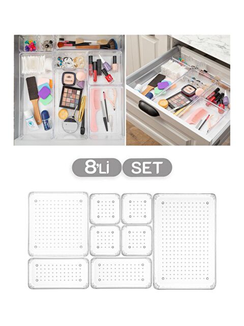 Meleni Home 8 Parça Banyo Kozmetik Takı Düzenleyici Makyaj Organizer - S000032815-26865