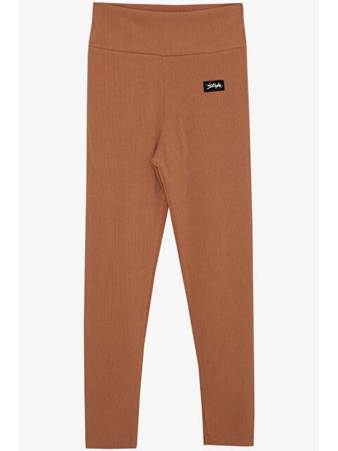 Breeze Kız Çocuk Tayt Fitilli Armalı Açık Kahverengi (14 Yaş) - S000051724-17365