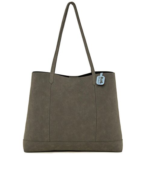 Bagmori Çift Dikişli İnce Askılı Büyük Nubuk Çanta - S000101370-20600