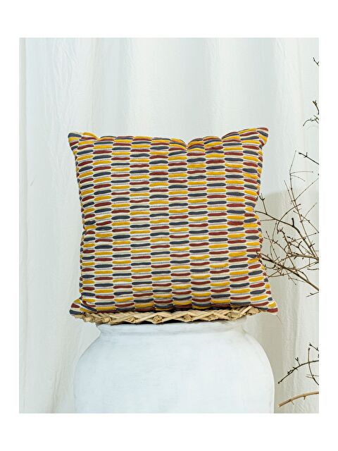 Asdiva Bohem Tarzı Pamuklu Kendinden Dokulu Renkli 45x45 Kırlent Kılıfı - S000344565-5474