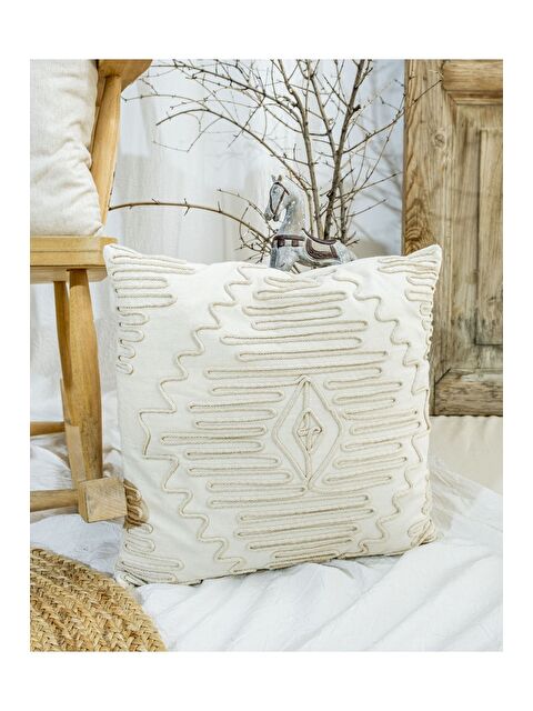 Asdiva Bohem Tarzı Pamuklu Nakışlı 45x45 Kırlent Kılıfı - S000344565-37315