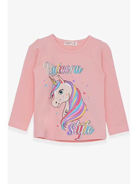 Breeze Kız Çocuk Uzun Kollu Tişört  Pudra (2-3 Yaş) - S000070739-23490