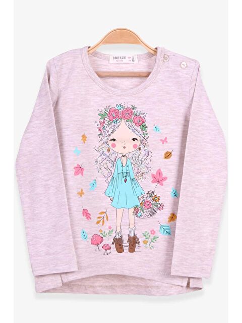 Breeze Kız Çocuk Uzun Kollu Tişört Kız Çocuk Baskılı Bej Melanj (2-3 Yaş) - S000070741-19927