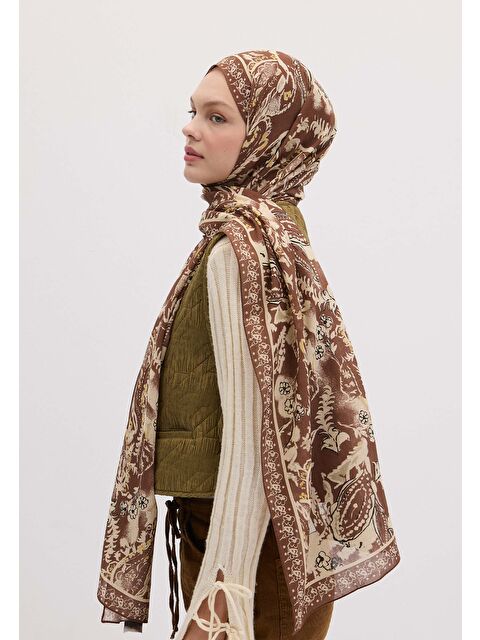 Fresh Scarfs Floral Paısley Desen Şal Sahra