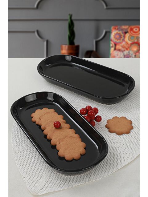 Keramika Siyah Noyan Kayık Tabak 26 Cm 2 Adet - S000028886-19351