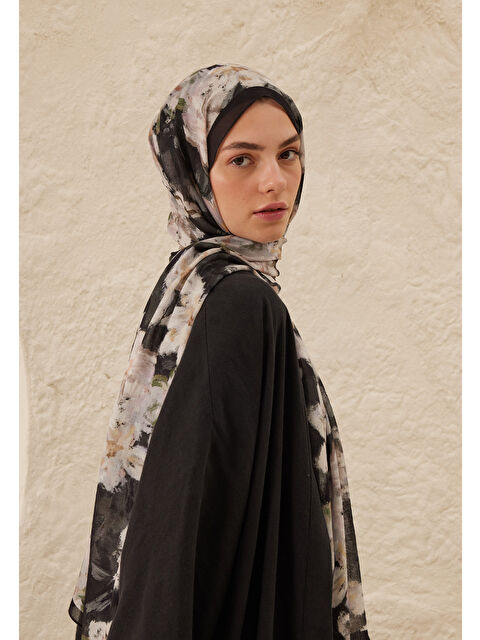 Fresh Scarfs Dora Desen Rami Şal Antrasit