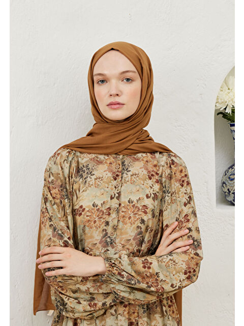 Fresh Scarfs Rami Viskon Şal Ceviz