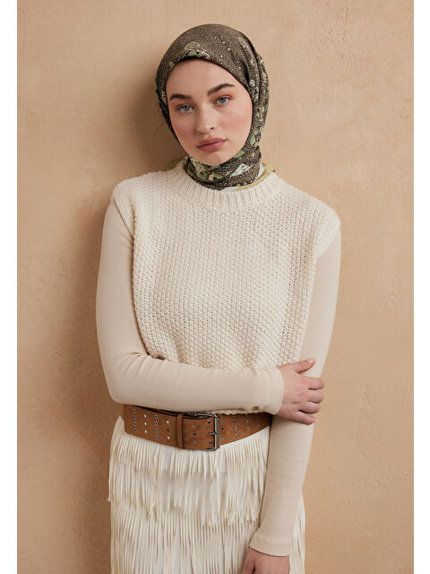 Fresh Scarfs Eliza Desen Pamuk İpek Eşarp Adaçayı