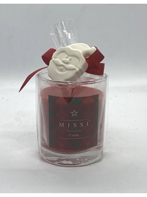 Missi Kardan Adam Seramik Taşlı Kırmızı Cinnamon Kokulu Vegan Mum - S000076253-20045