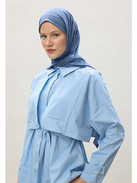 Fresh Scarfs Penye Şal Jean Mavi