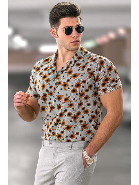 Madmext Kiremit Erkek %100 Pamuk Gömlek 4928 - S000039826-18657