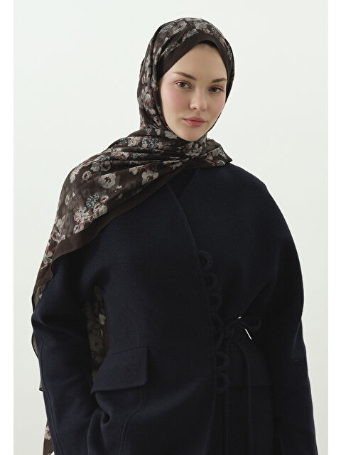 Fresh Scarfs Tozlu Kahve Secret Pearl Desenli Pamuk Viskon Şal