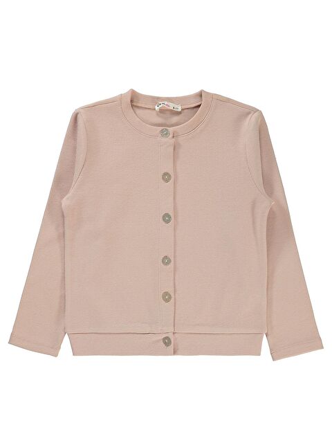 Civil Girls Yakası Fiyonklu 6-9 Yaş Hırka - Pudra 9-10 Yaş - S000323085-24085