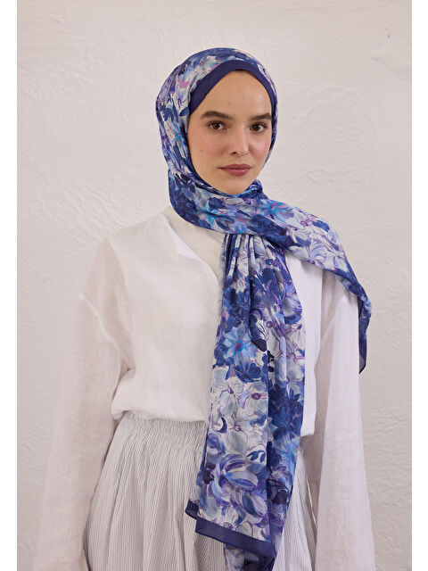 Fresh Scarfs Summer Bloom Desen Rami Şal Lavanta