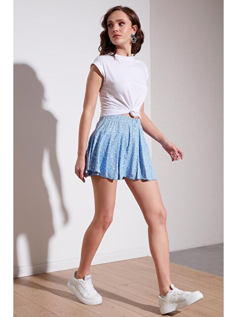 Lela Çiçekli Beli Lastikli Şort Etek 5864024 - S000006088-17234