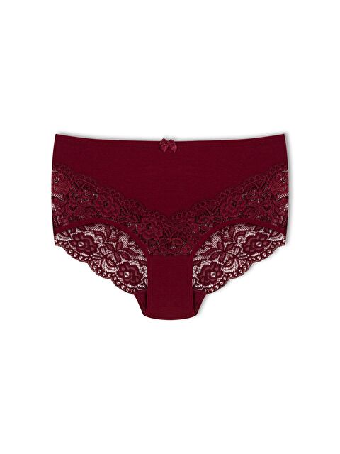 Hnx Pamuklu Arkası ve Önü V Dantel Yüksek Bel Büyük Beden Kadın Külot - S000055502-19951