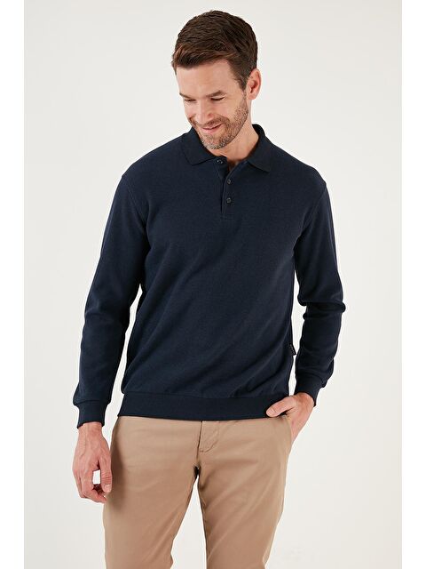 Buratti Pamuk Karışımlı Regular Fit Polo Yaka Erkek Büyük Beden Kazak 456223 - S000067949-21164