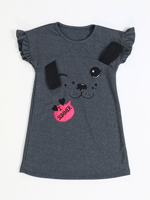 Casabony Cute Dog Simli Kız Çocuk Elbise - S000145034-21164