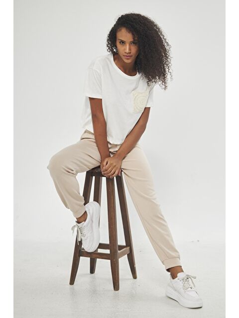 Chandraswear Bej Kadın Rahat Kalıp Eşofman Altı - Vionera - S000090902-19928