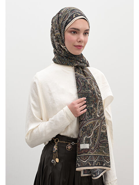 Fresh Scarfs Slyvıe Desen Şal Bej