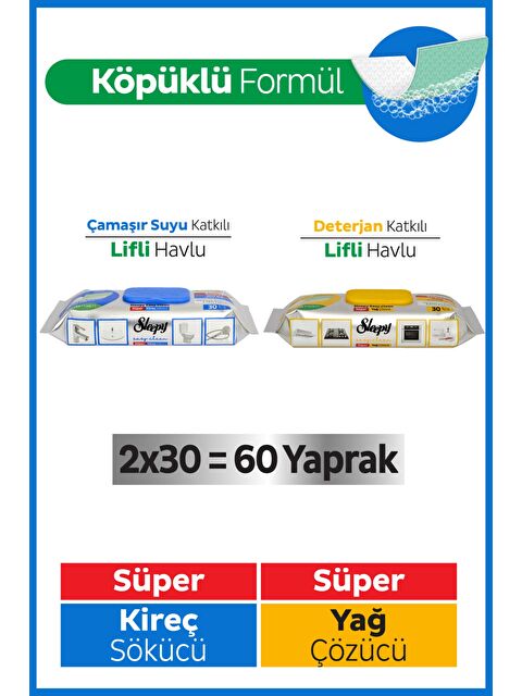 Sleepy Easy Clean Süper Yağ Çözücü&kireç Sökücü Yüzey Temizlik Havlusu&mendili 2x30 (60 Yaprak)