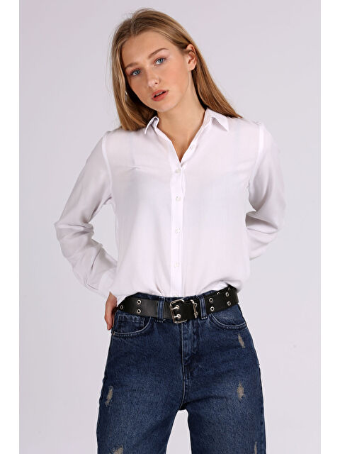 Bigdart 3785 Viskon Gömlek - Beyaz - S000452269-20063