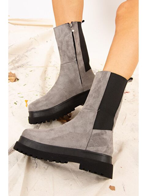Fox Shoes J267063102 Gri Kadın Bot - S000055193-20600