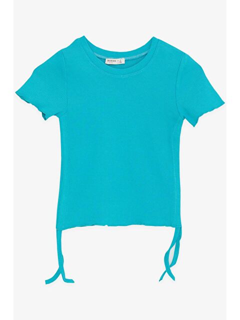 Breeze Kız Çocuk Tişört Yanları Büzgülü Turkuaz (9-14 Yaş) - S000022253-20055