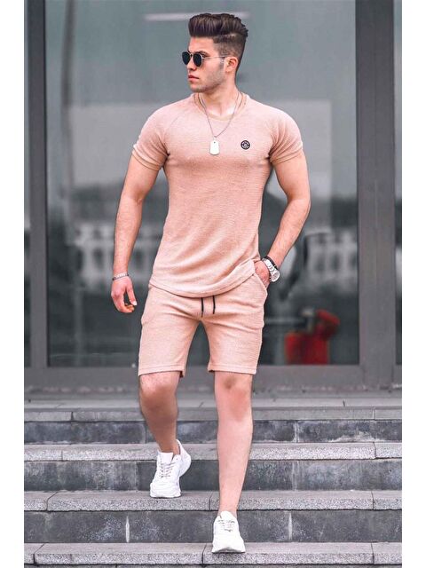 Madmext Basic Camel Erkek Şort %100 Pamuk Takım 4577 - S000031436-20472