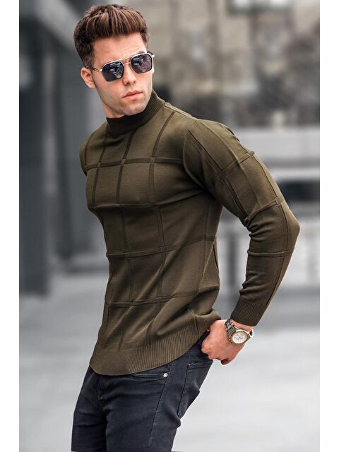 Madmext Haki Balıkçı Yaka Triko Kazak 5784 - S000030363-18547