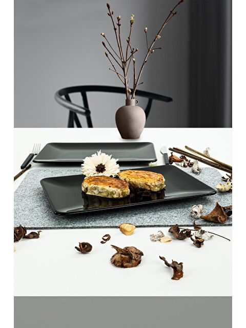 Keramika Siyah Kayık Tabak 33X21 Cm 2 Adet - S000028898-19351