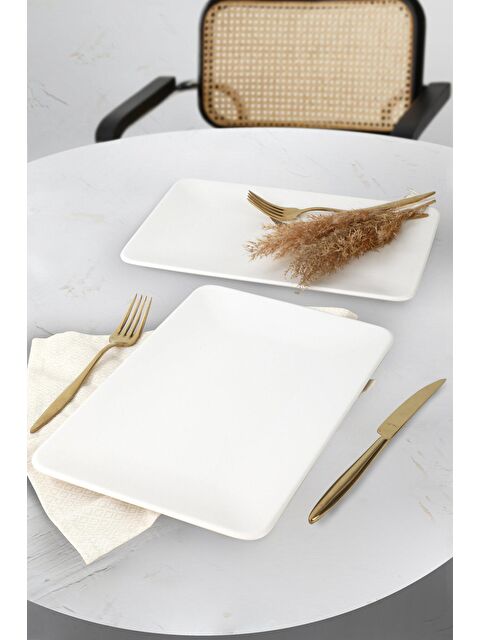 Keramika Mat Beyaz Kayık Tabak 33X21 Cm 2 Adet - S000028905-20063