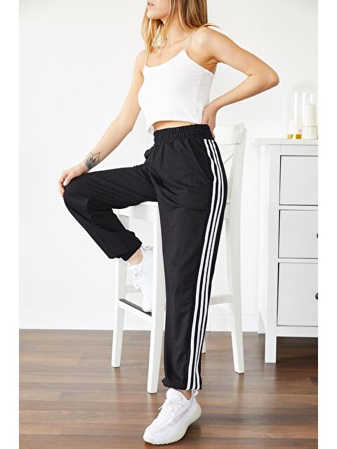 Xhan Siyah Yanı Şeritli Eşofman Altı 0YXK8-43764-02 - S000030562-19351