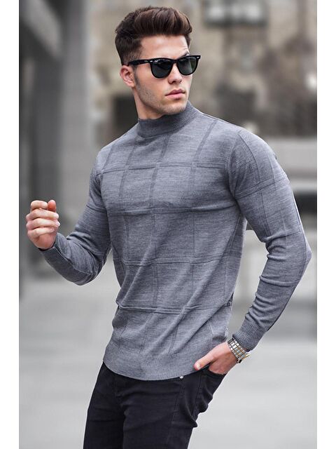 Madmext Antrasit Balıkçı Yaka Triko Kazak 5784 - S000030363-29666