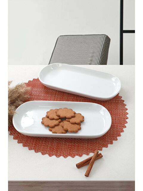 Keramika Beyaz Noyan Kayık Tabak 28 Cm 2 Adet - S000028933-20063