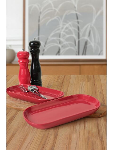 Keramika Kırmızı Noyan Kayık Tabak 28 Cm 2 Adet - S000028930-20044