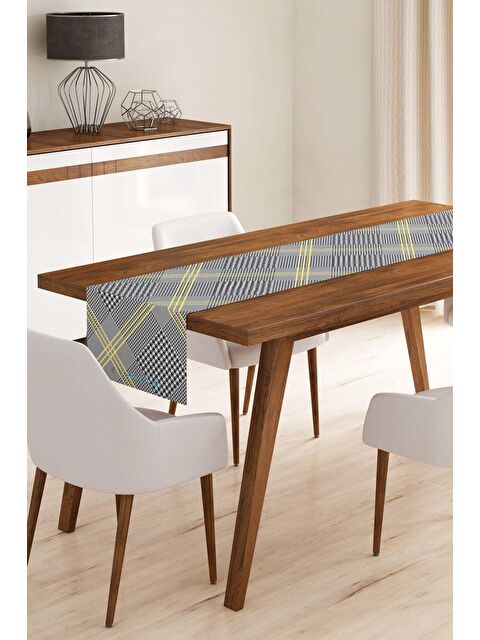 Evmila Gri Ekose Runner Modeli R1002 40x140 cm - S000087263-23173