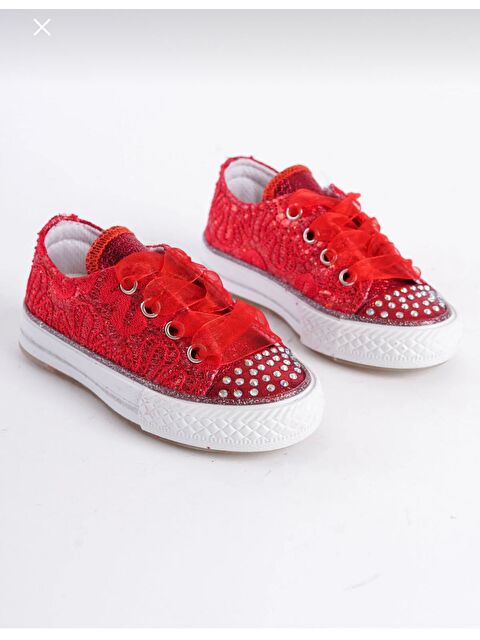 GÖRKEM BEBE AYAKKABI VE TEKSTİL TAŞLI BAGCIKLI KIRMIZI ORTOPEDİK KIZ  ÇOCUK AYAKKABI 21-30 IŞIKLIDIR - S000504810-20043